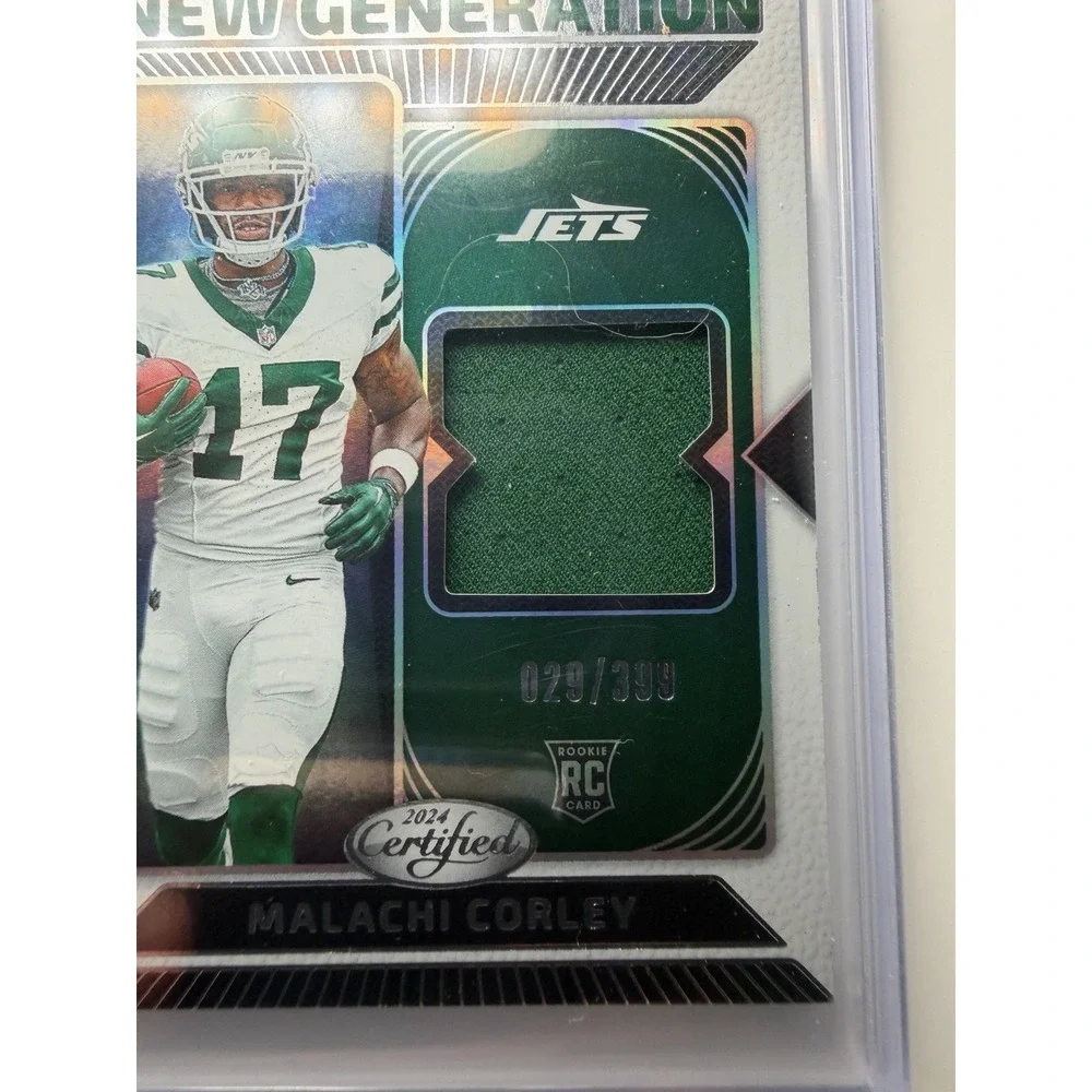 2024 Panini Certified Malachi‎ Corley 29/399 New Generation Patch Rookie Jets